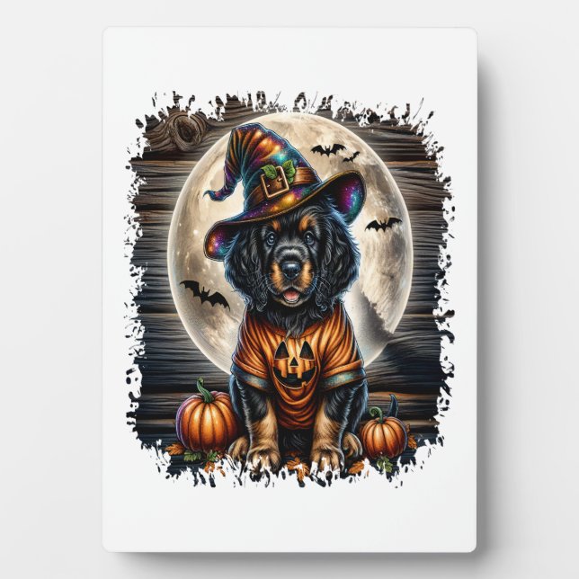 Setter Dog Halloween Square Plaque (Front)