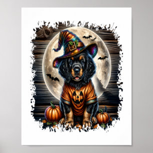 Setter Dog Halloween Square Poster