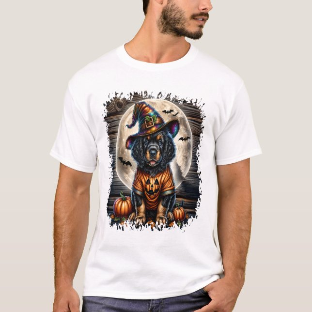 Setter Dog Halloween Square T-Shirt (Front)
