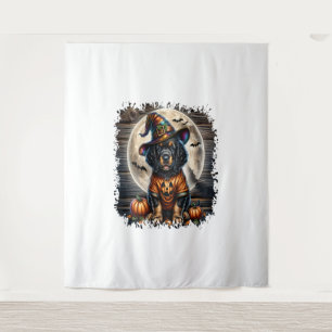 Setter Dog Halloween Square Tapestry