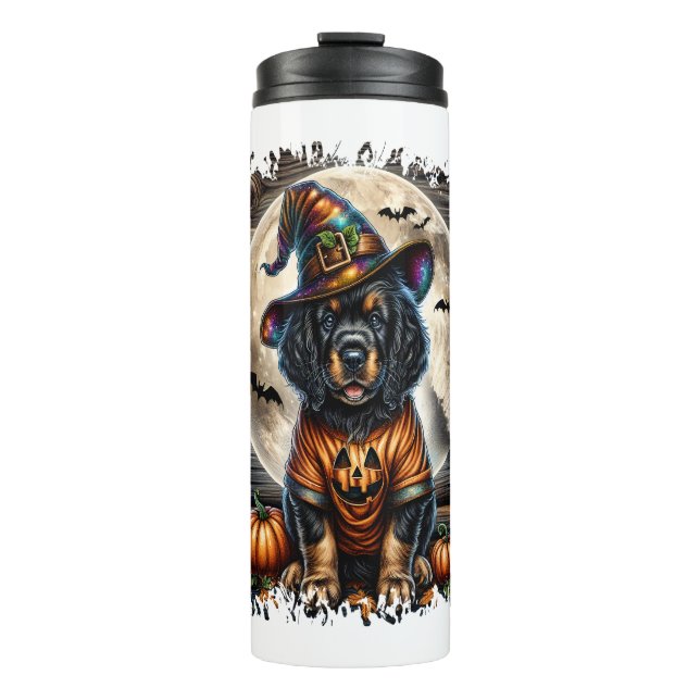 Setter Dog Halloween Square Thermal Tumbler (Front)