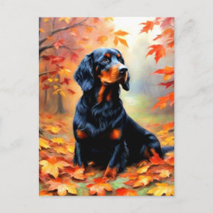 Setter Dog in Autumn Postcard