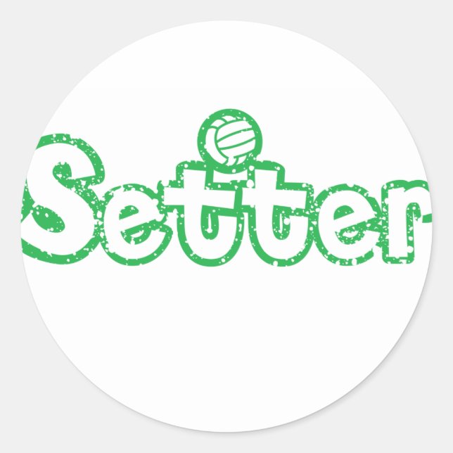 Setter Volleyball Classic Round Sticker (Front)