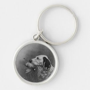 Setter with Grouse Keychain