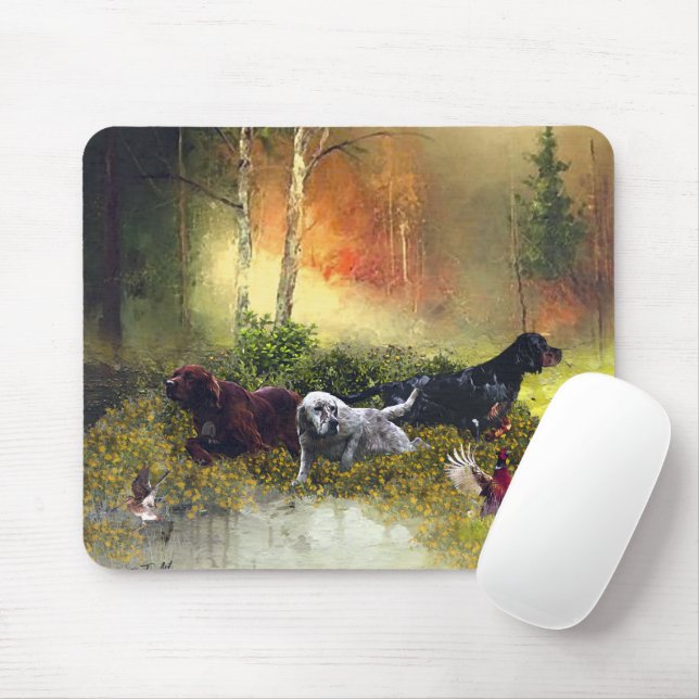 Setters Family     Mouse Mat (With Mouse)