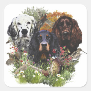 Setters Family  Square Sticker