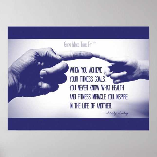 Setting a Healthy Example in Blue and White Poster (Front)