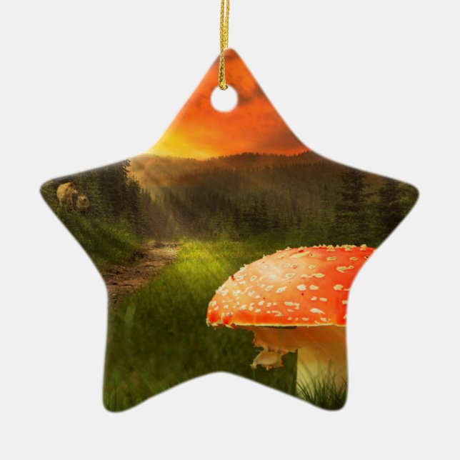 Setting Autumn Sun. Ceramic Tree Decoration (Front)