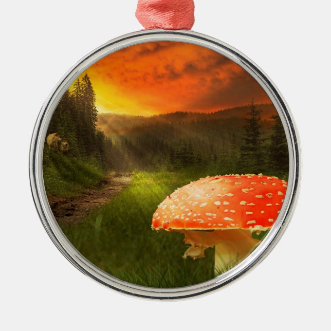 Setting Autumn Sun. Metal Tree Decoration (Front)