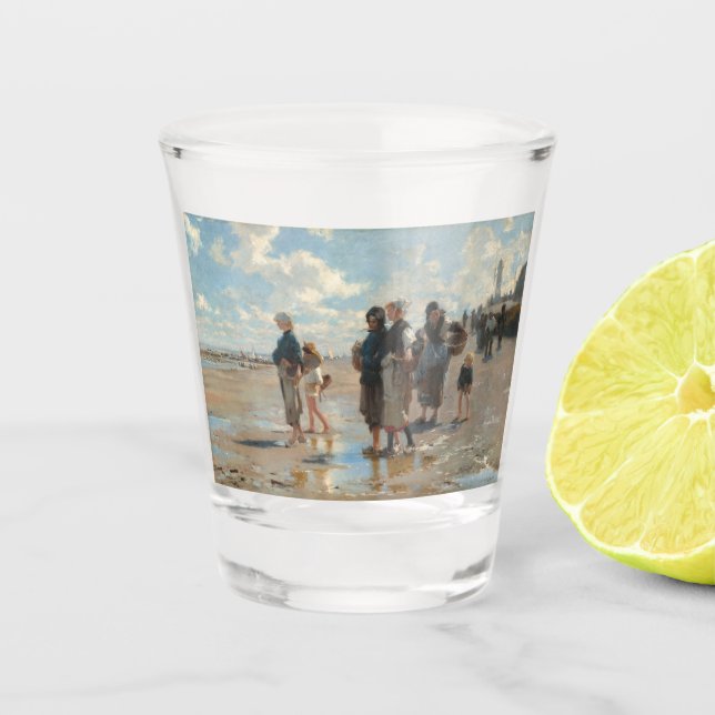 Setting Out to Fish by John Singer Sargent Shot Glass (Front)