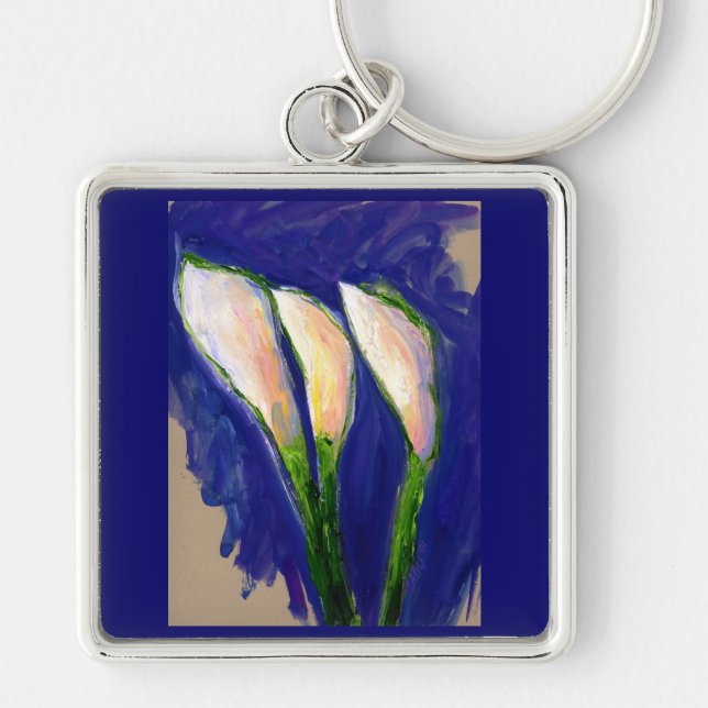 Setting Sail Calla Lily Flowers Art Keychain (Front)