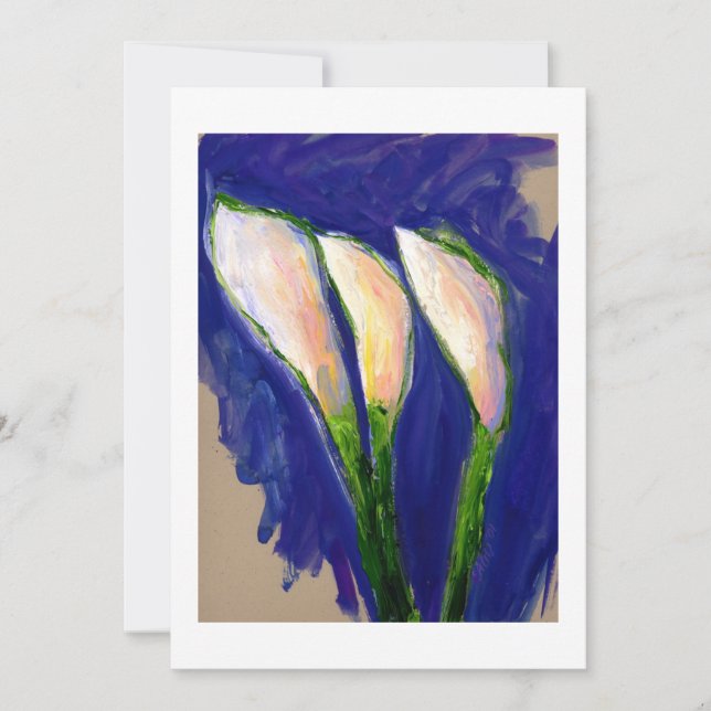"Setting Sail" Lily Flower Painting Invitation (Front)
