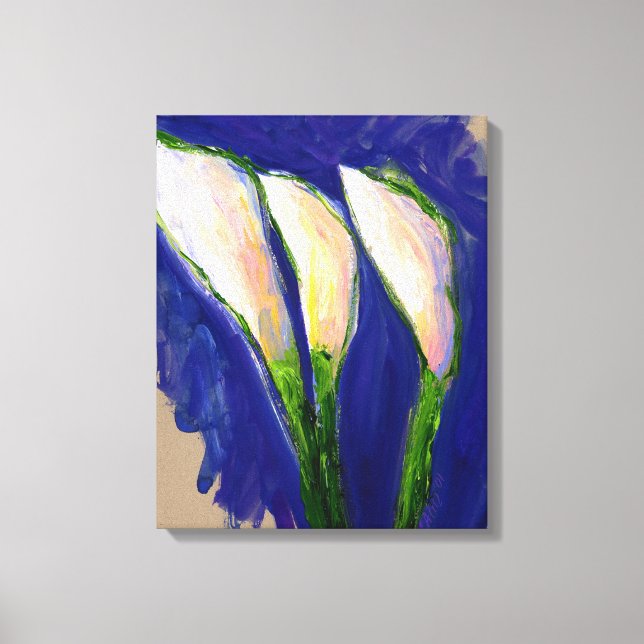 Setting Sail White Calla Lilies Canvas Art Print (Front)