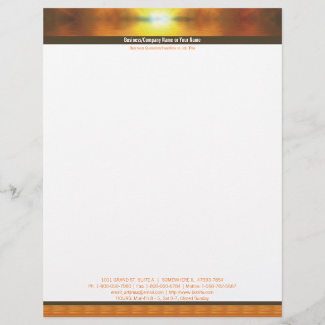 Setting Sun Double Border Letterhead (Front)