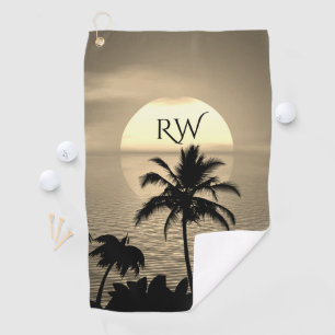 Setting Sun Golden Tropics Palm Beach Initial Golf Towel