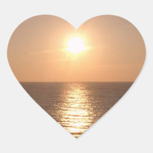 Setting Sun Heart Sticker