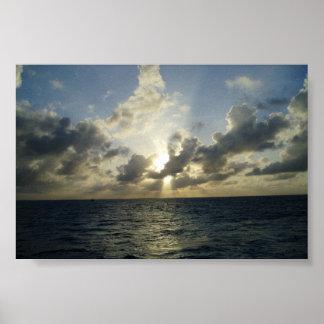 Setting Sun in Grand Cayman Poster