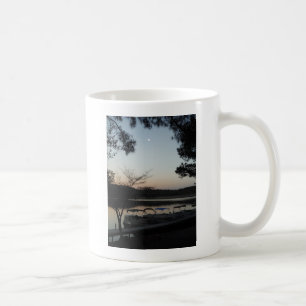 Setting Sun, Rising Moon  over  Lake Arrowhead Coffee Mug