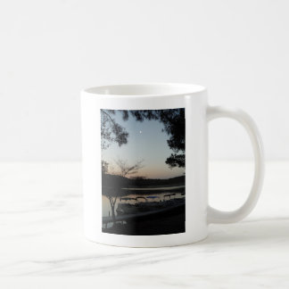 Setting Sun, Rising Moon over Lake Arrowhead Coffee Mug
