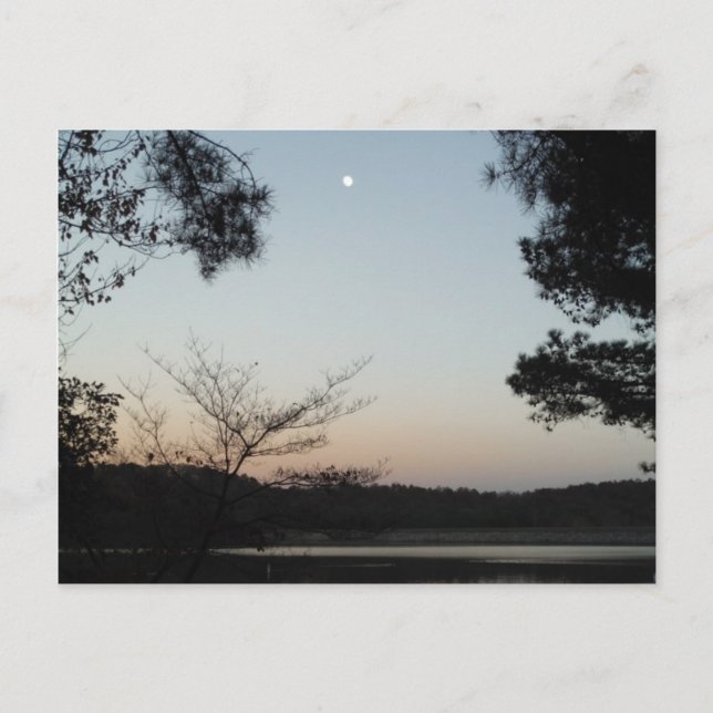 Setting Sun, Rising Moon  over  Lake Arrowhead Postcard (Front)