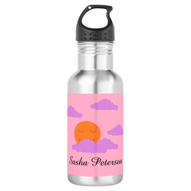 Setting Sun with Clouds: 532 Ml Water Bottle (Front)