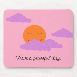 Setting Sun with Clouds: Carnation Pink Mouse Mat