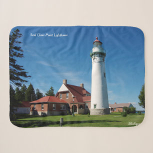 Seul Choix Point Lighthouse sherpa blanket