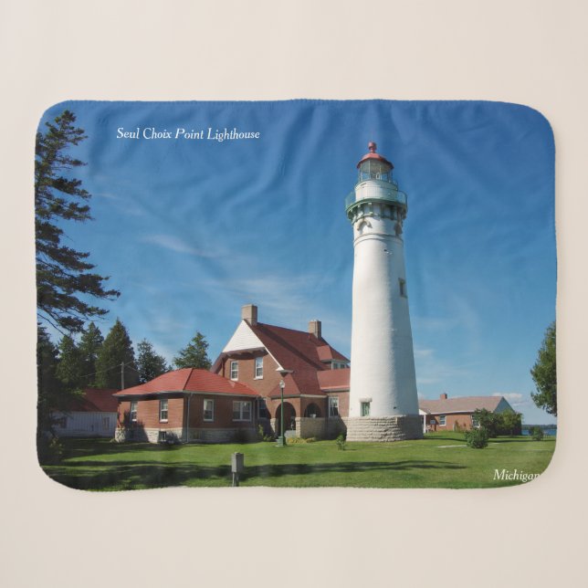 Seul Choix Point Lighthouse sherpa blanket (Front (Horizontal))