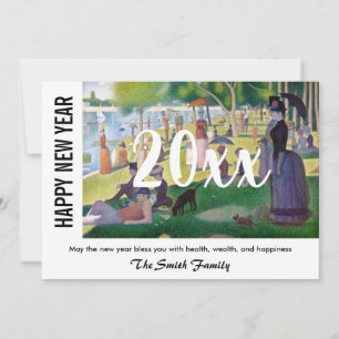 Seurat - Happy New Year / Sunday on Grande Jatte Holiday Card
