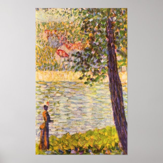 Seurat-Morning walk (The Seine at Courbevoie) Poster (Front)