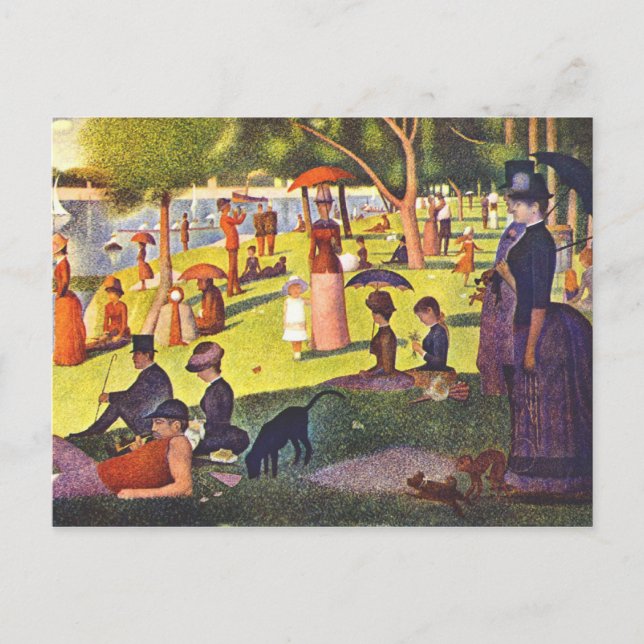 Seurat Painting Sunday Afternoon Postcard (Front)