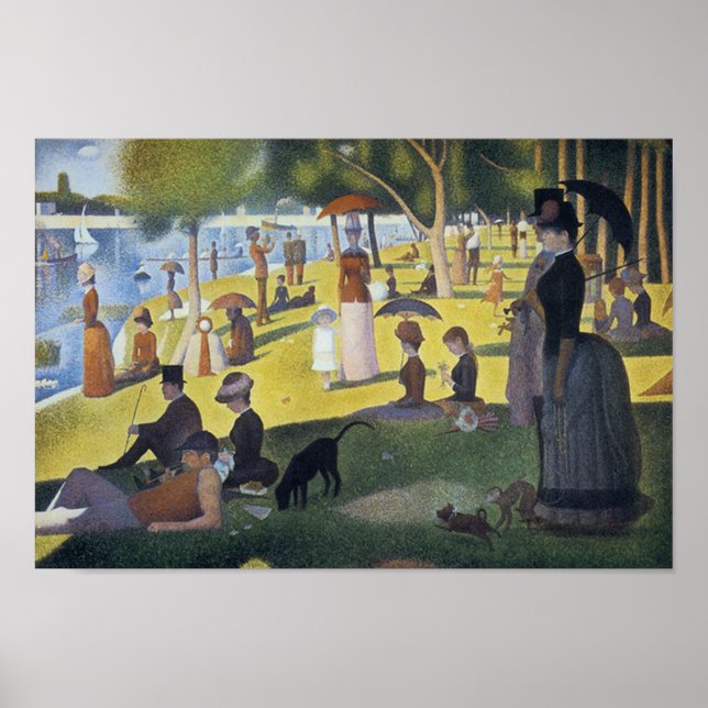 Seurat Sunday Afternoon Painting Vintage  Poster (Front)