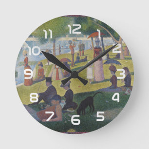 Seurat Sunday La Grande Jatte Fine Art Round Clock