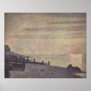 Seurat's Mouth of the Seine at Honfleur, Evening Poster