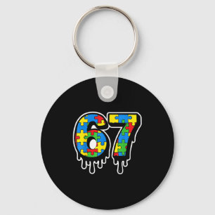 Seven 67 Number Autism Six Drip Fun Key Ring