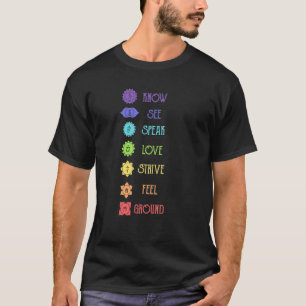 Seven 7 Chakras Know See Speak Love Yoga T-Shirt