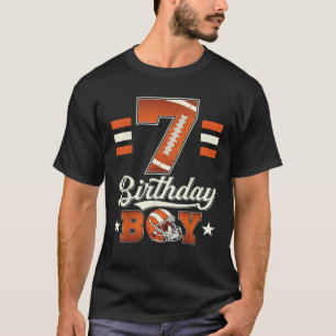 Seven 7th Birthday Boy Football 7 Year Old Sports  T-Shirt