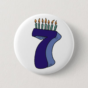 Seven 7th Birthday Gifts 6 Cm Round Badge