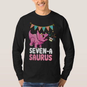 Seven A Saurus Dinosaur Cute Kiddo Triceratops 1 T-Shirt