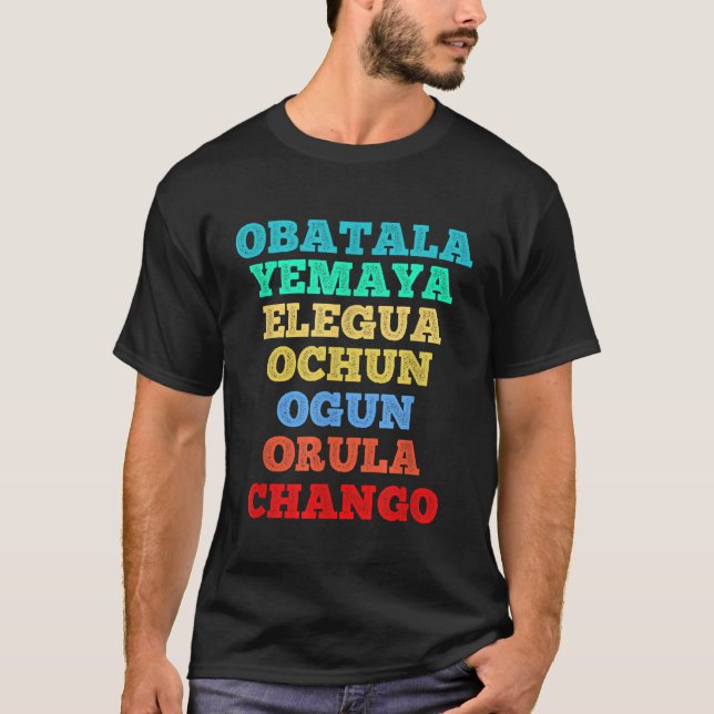 Seven African Spirits Orisha Santeria Cuba Yoruba  T-Shirt (Front)