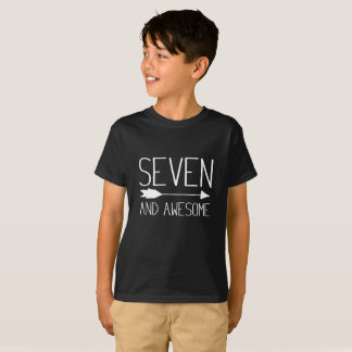 Seven And Awesome 7th Birthday Gift T-Shirt