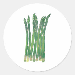 Seven Asparagus Spears on Food Stickers