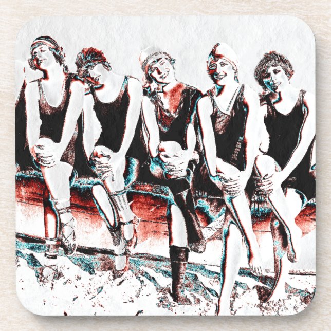 Seven Bathing Beauty Pals Coaster (Front)