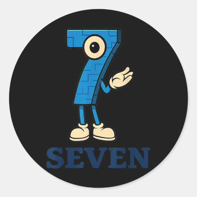 Seven Brainrot 67 Six Seven 6 7 Meme Custome  Classic Round Sticker (Front)