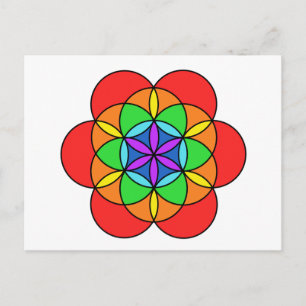 Seven Chakra Flower of Life Postcard