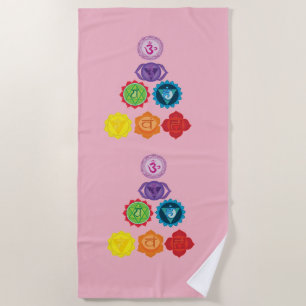 Seven Chakra ,Yoga, beach Towel