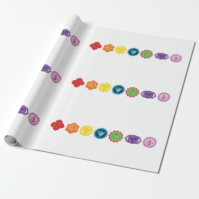 Seven Chakra Yoga Wrapping Paper, 30 in x 6 ft Paper (Unrolled)