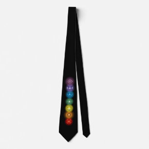 Seven Chakras Black Neck Tie