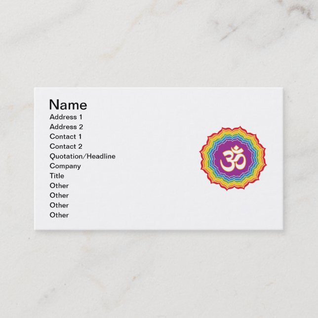 Seven Chakras Colours Business Card (Front)