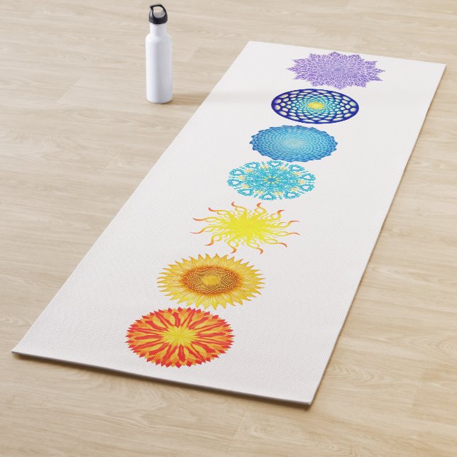 Seven Chakras Rainbow Colours Mandalas Yoga Mat (In Situ)